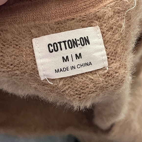 Cotton on tan camel fuzzy soft cozy oversized cardigan - Picture 3 of 4